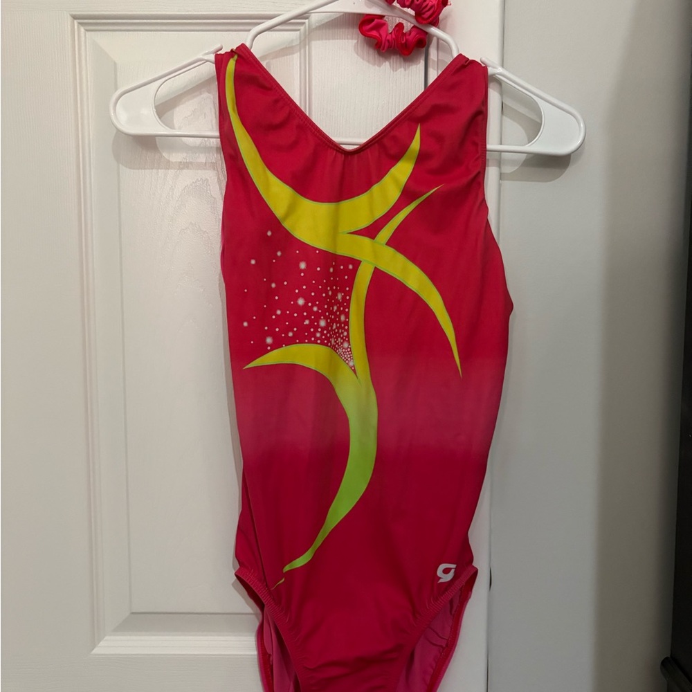 GK Pink and Yellow Gymnastics Leotard